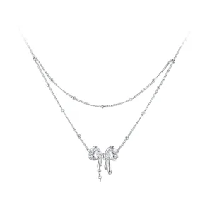 (immagine per) Collana con catena a fiocco splendente stile PANDORA - BSN398