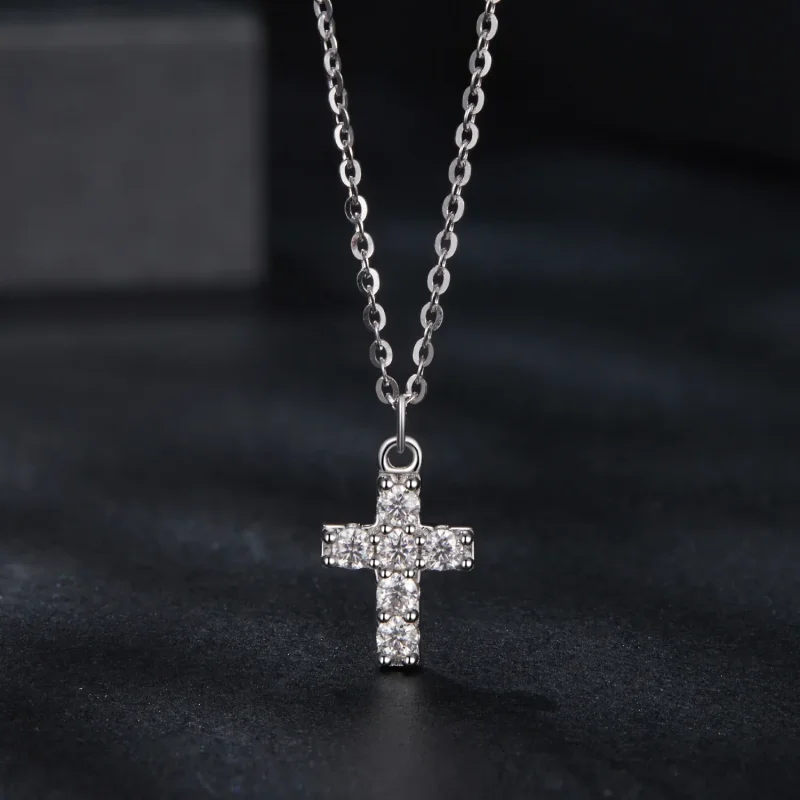(immagine per) Collana con croce stile PANDORA (con un certificato) - MSN039 - Visualizza 3