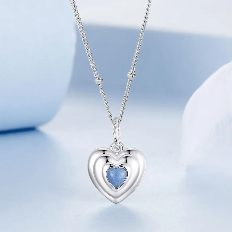 (immagine per) Collana con cuore stile PANDORA - BSN375 - Visualizza 3