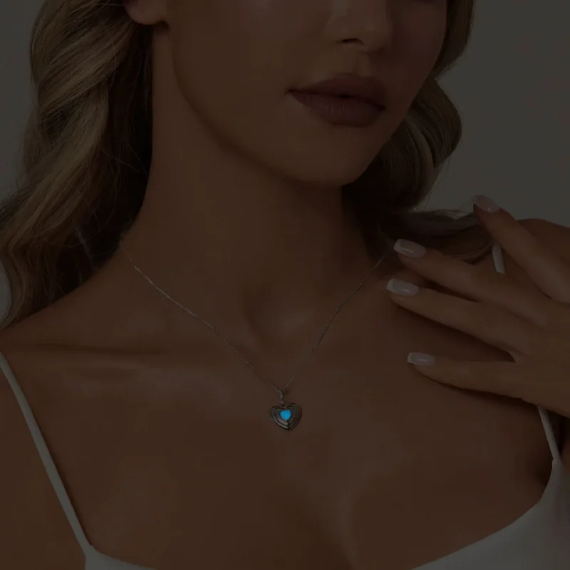 (immagine per) Collana con cuore stile PANDORA - BSN375 - Visualizza 8