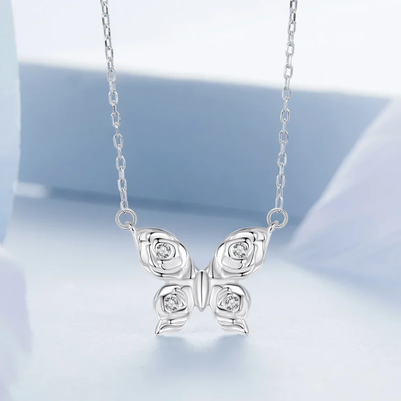 (immagine per) Collana con farfalla in stile PANDORA Rose - BSN396 - Visualizza 3