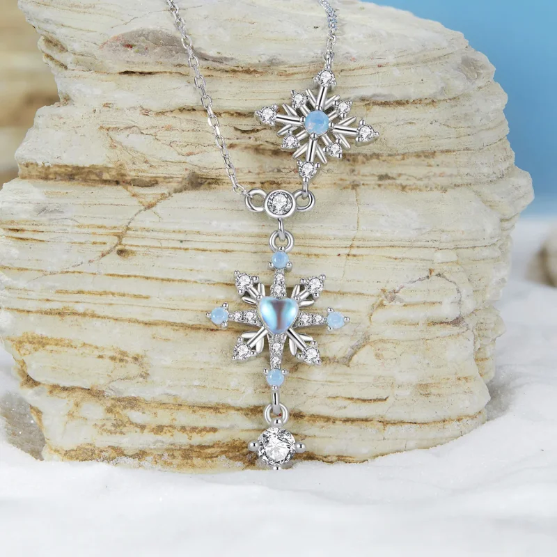 (immagine per) Collana con fiocco di neve in stile PANDORA - BSN364 - Visualizza 2