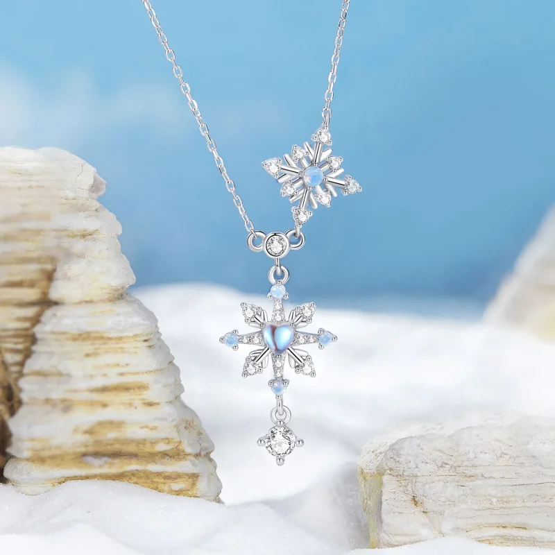 (immagine per) Collana con fiocco di neve in stile PANDORA - BSN364 - Visualizza 3