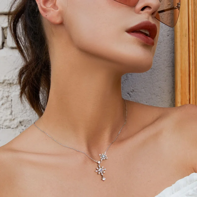 (immagine per) Collana con fiocco di neve in stile PANDORA - BSN364 - Visualizza 6