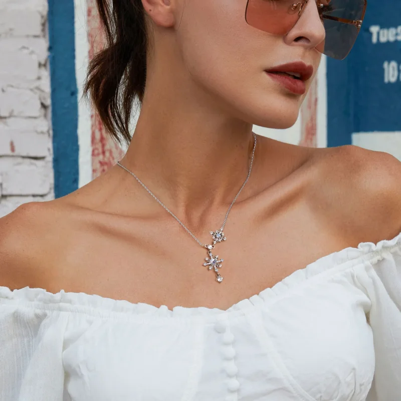 (immagine per) Collana con fiocco di neve in stile PANDORA - BSN364 - Visualizza 7