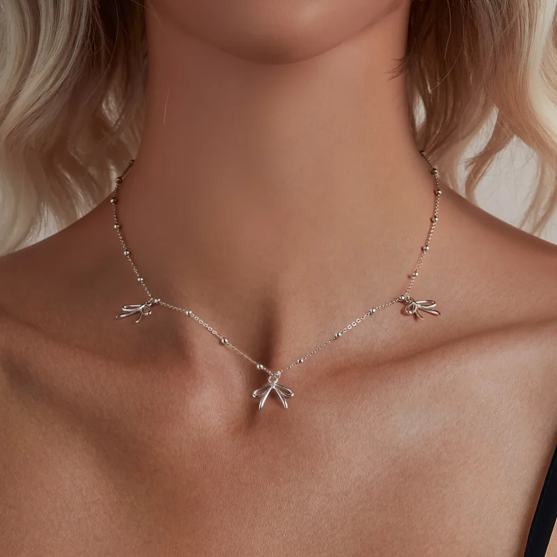 (immagine per) Collana con fiocco stile PANDORA - SCN529 - Visualizza 5