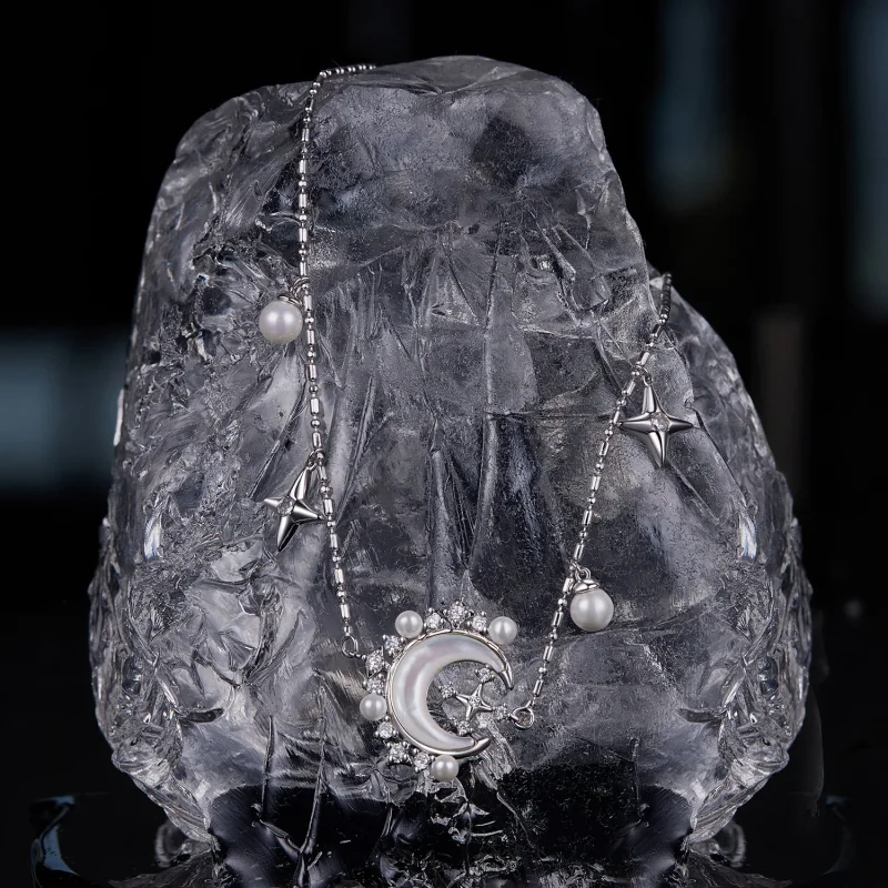 (immagine per) Collana con mezzaluna in stile PANDORA - YIN115 - Visualizza 2