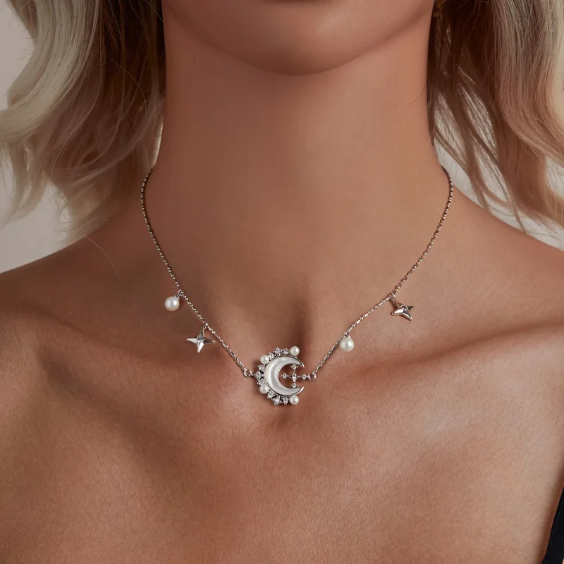 (immagine per) Collana con mezzaluna in stile PANDORA - YIN115 - Visualizza 5