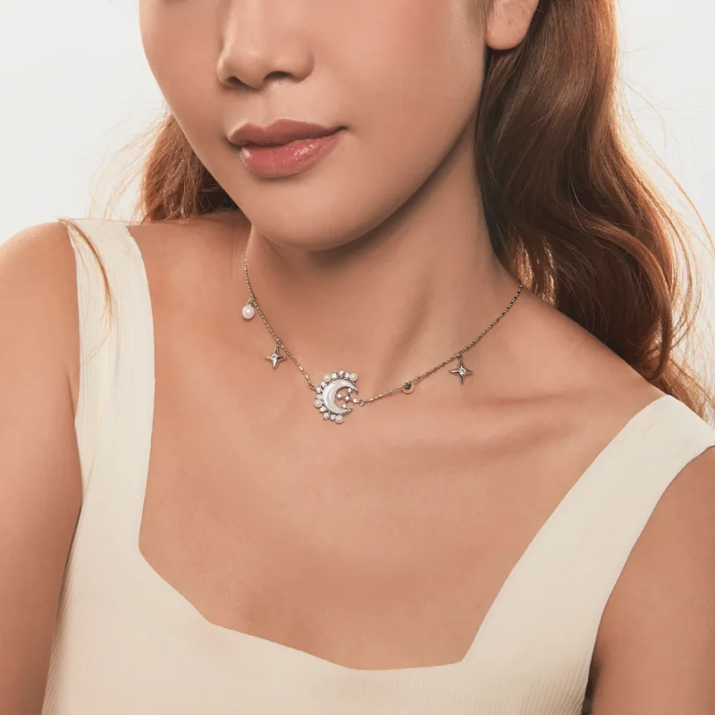 (immagine per) Collana con mezzaluna in stile PANDORA - YIN115 - Visualizza 8