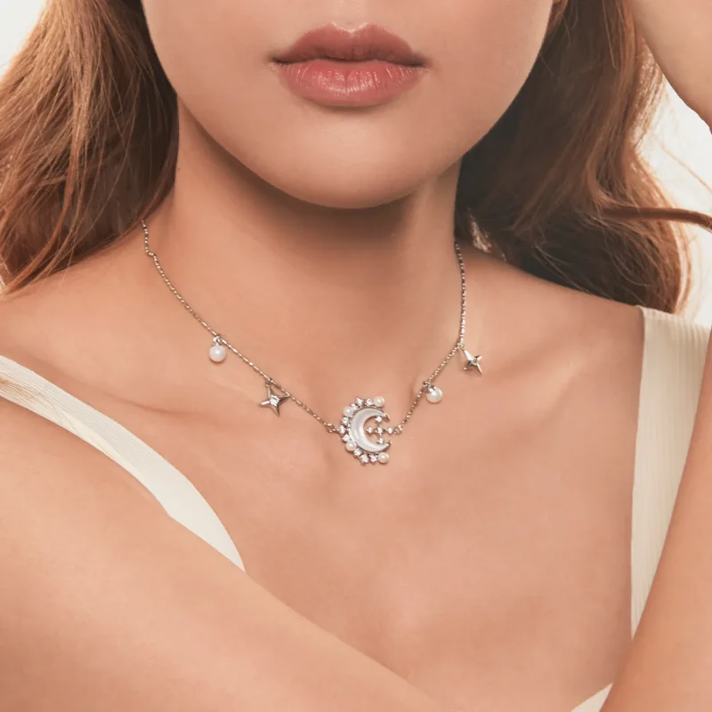 (immagine per) Collana con mezzaluna in stile PANDORA - YIN115 - Visualizza 9