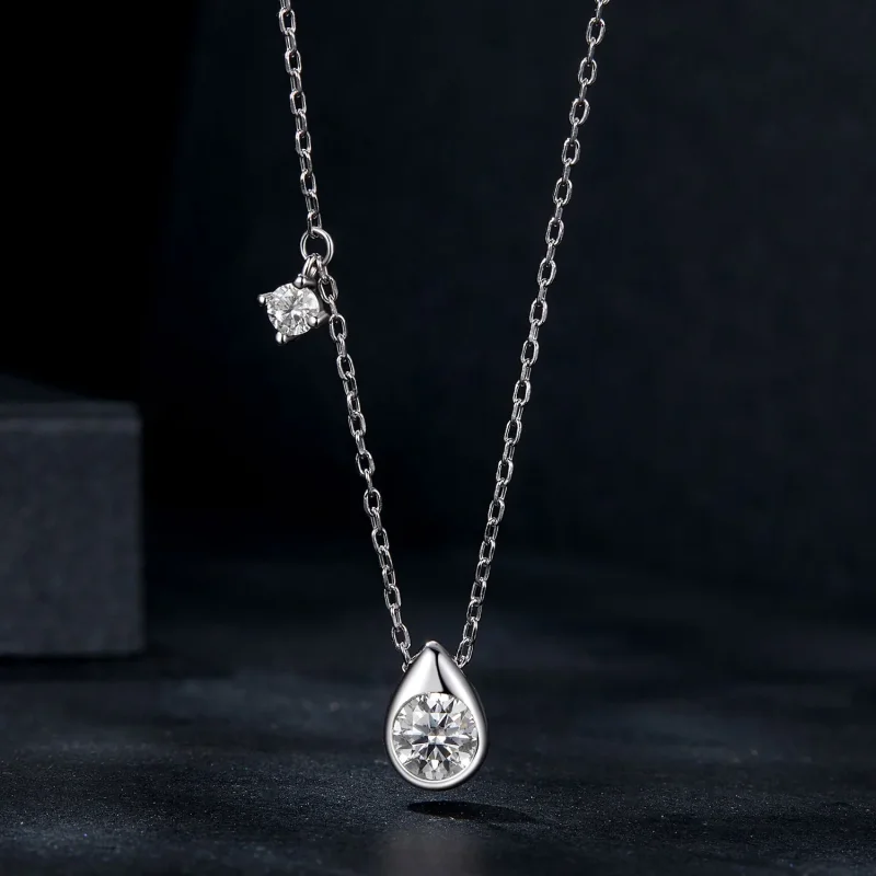 (immagine per) Collana con pendente in moissanite da 0,5 ct stile PANDORA (con un certificato) - Visualizza 3
