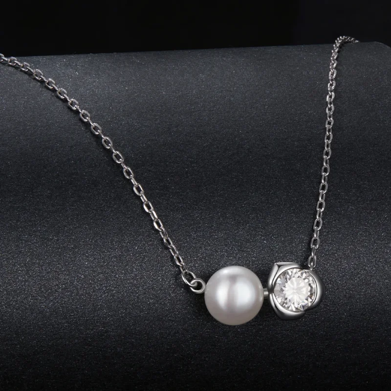 (immagine per) Collana in moissanite rosa stile PANDORA (con un certificato) - MSN040 - Visualizza 2