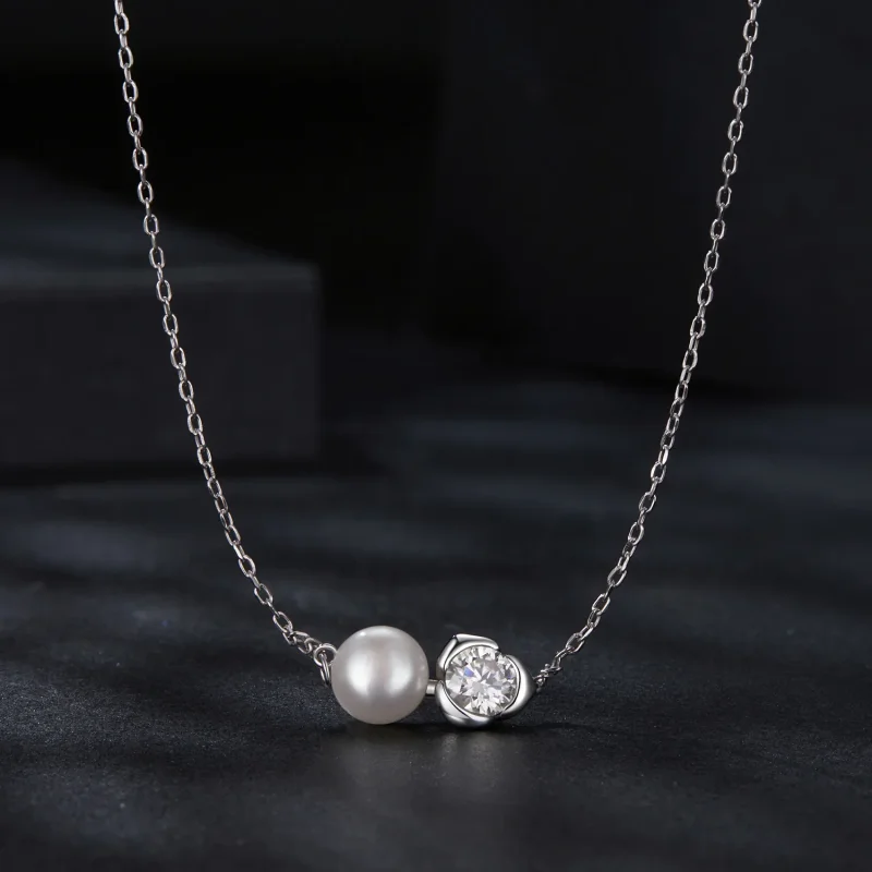 (immagine per) Collana in moissanite rosa stile PANDORA (con un certificato) - MSN040 - Visualizza 3