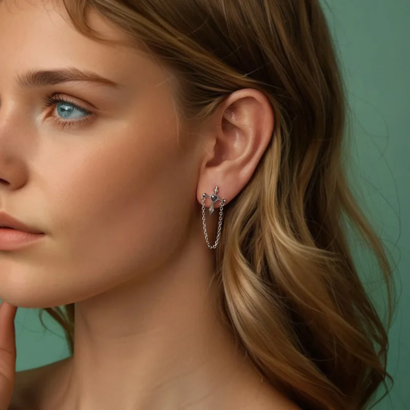 (immagine per) Orecchini a croce stile PANDORA - SCE1808 - Visualizza 8