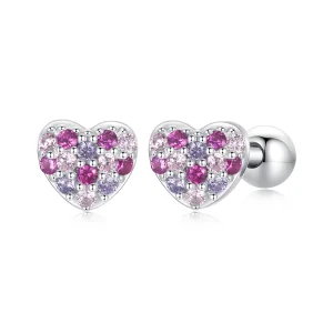 (immagine per) Orecchini a forma di cuore colorato stile PANDORA - BSE1044