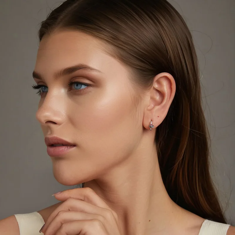 (immagine per) Orecchini a forma di cuore colorato stile PANDORA - BSE1049 - Visualizza 7