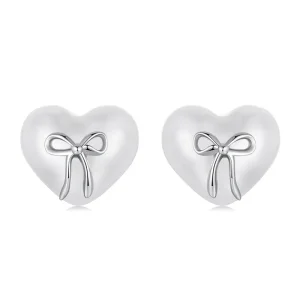 (immagine per) Orecchini a forma di cuore con fiocco in stile PANDORA - SCE1810
