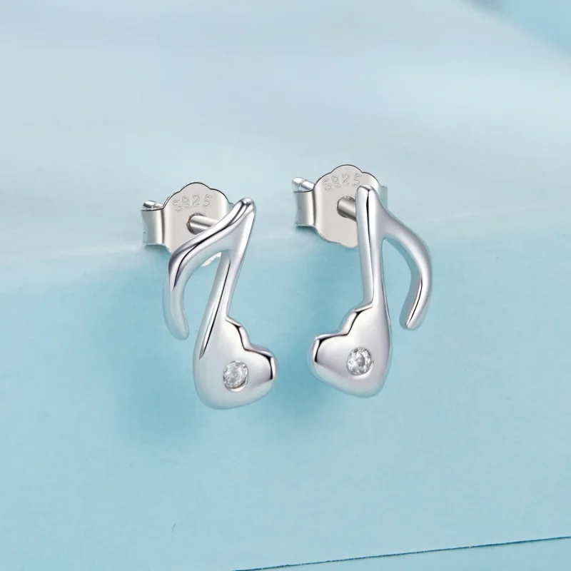 (immagine per) Orecchini a forma di cuore con nota musicale stile PANDORA - SCE1805 - Visualizza 2
