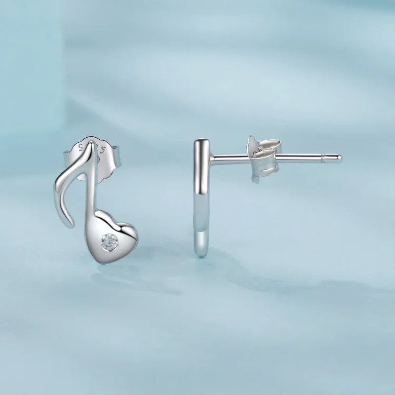 (immagine per) Orecchini a forma di cuore con nota musicale stile PANDORA - SCE1805 - Visualizza 4