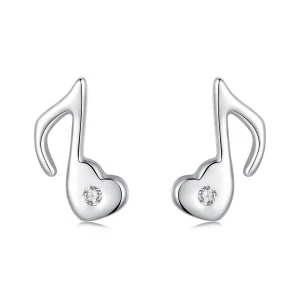 (immagine per) Orecchini a forma di cuore con nota musicale stile PANDORA - SCE1805