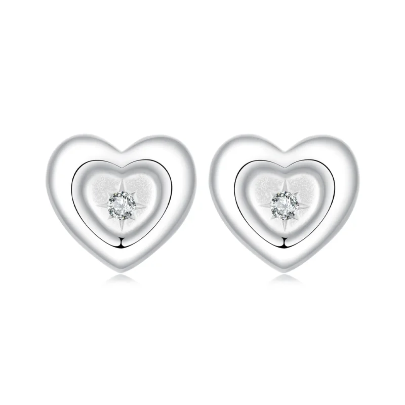 (immagine per) Orecchini a forma di cuore con stella stile PANDORA - BSE1045