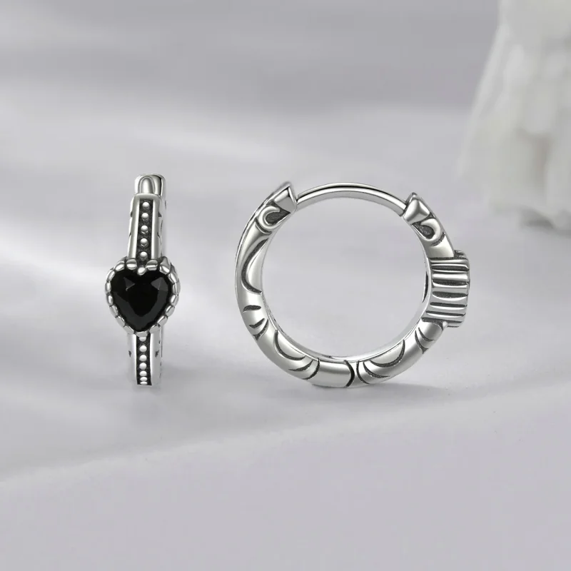 (immagine per) Orecchini a forma di cuore della notte in stile PANDORA - SCE1800 - Visualizza 2