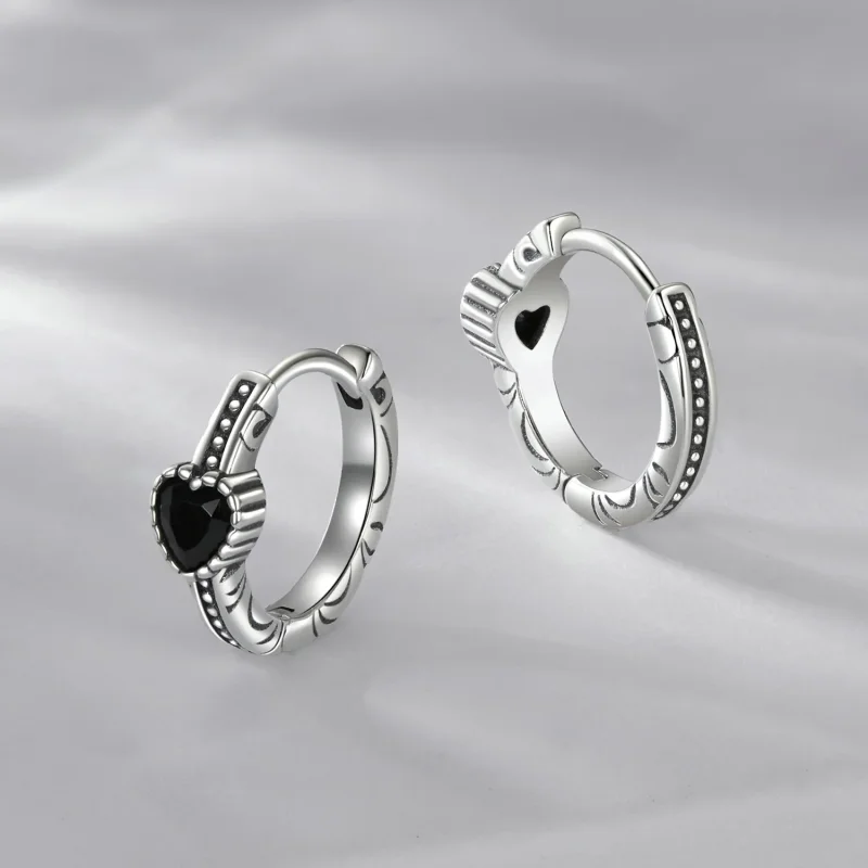 (immagine per) Orecchini a forma di cuore della notte in stile PANDORA - SCE1800 - Visualizza 3