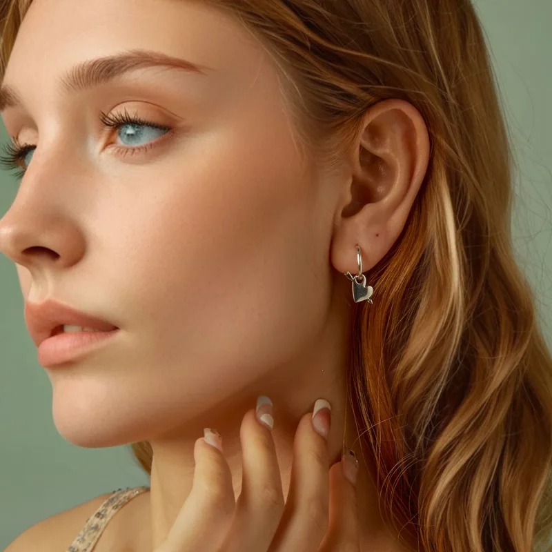 (immagine per) Orecchini a forma di cuore stile PANDORA - BSE1082 - Visualizza 7