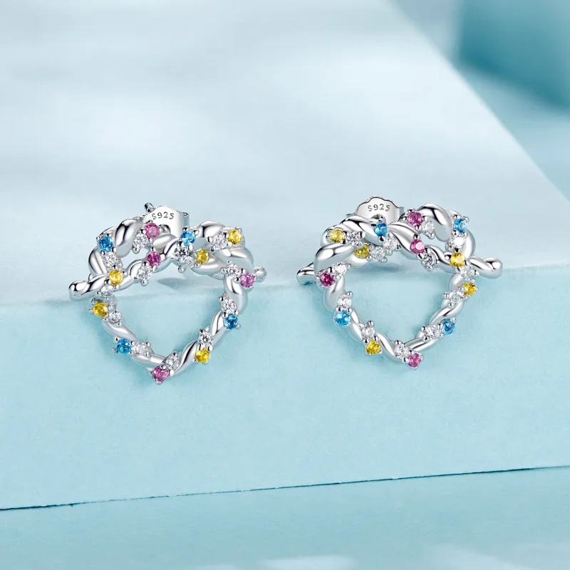 (immagine per) Orecchini a forma di cuore stile PANDORA - SCE1776 - Visualizza 2