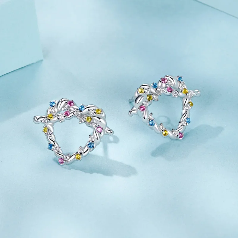 (immagine per) Orecchini a forma di cuore stile PANDORA - SCE1776 - Visualizza 3