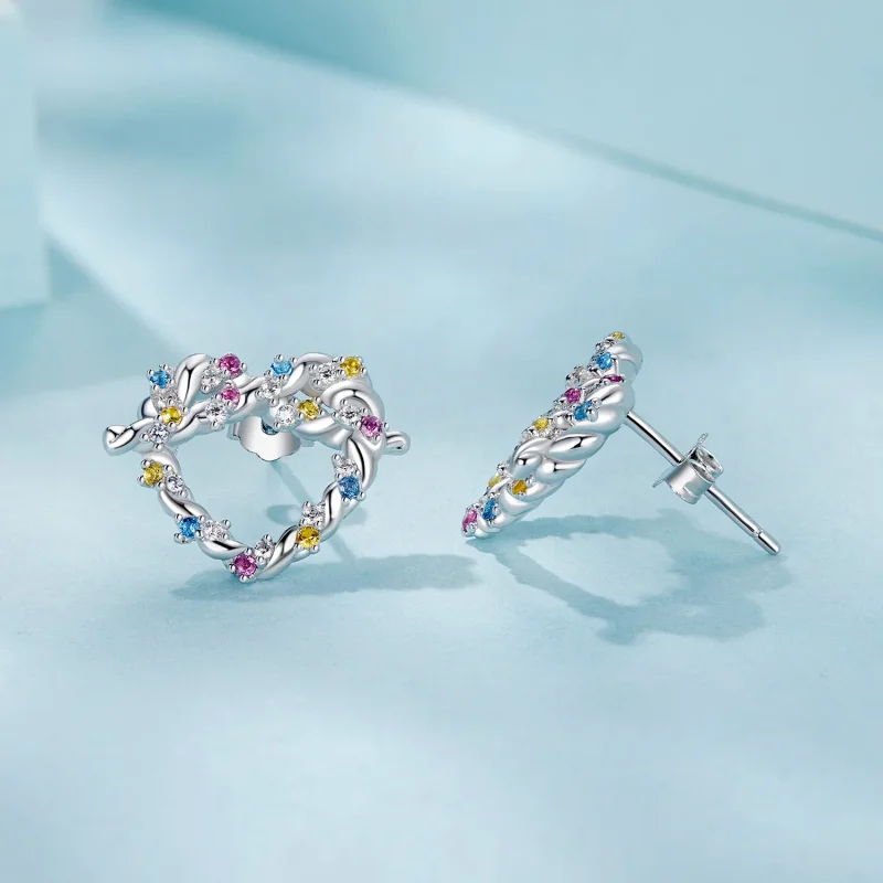 (immagine per) Orecchini a forma di cuore stile PANDORA - SCE1776 - Visualizza 4