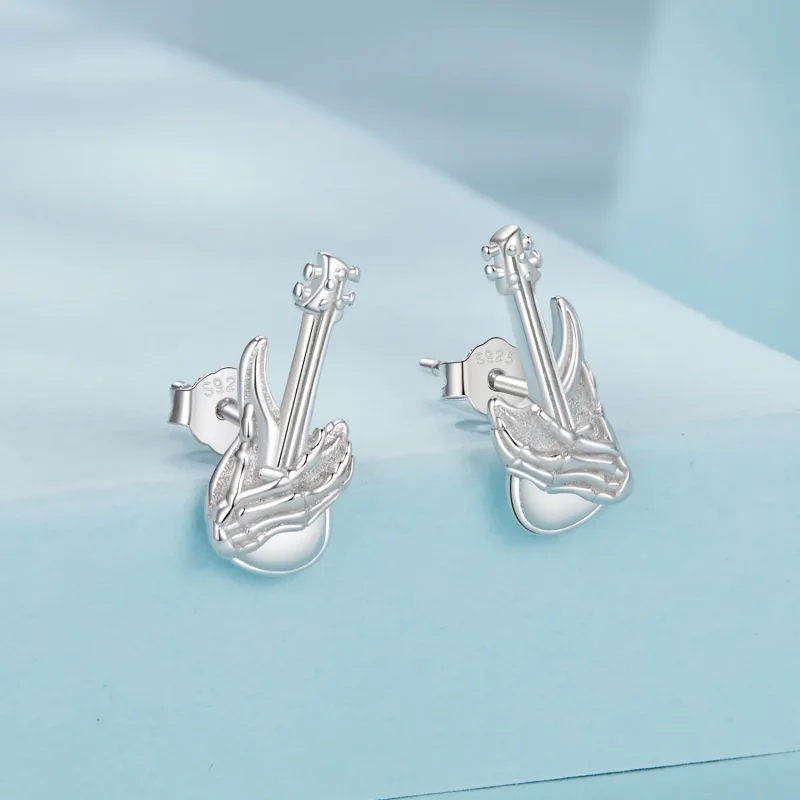 (immagine per) Orecchini a forma di mano scheletrica in stile PANDORA - SCE1806 - Visualizza 2
