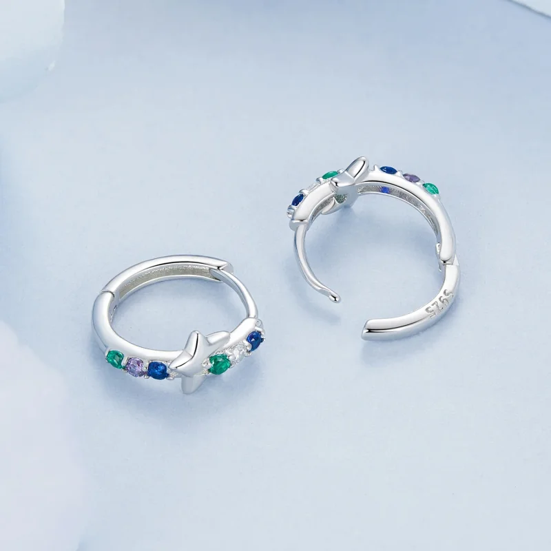 (immagine per) Orecchini a forma di stella colorata stile PANDORA - BSE1048 - Visualizza 4