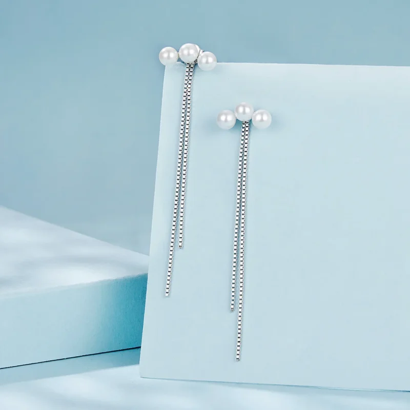 (immagine per) Orecchini con nappine in perle di conchiglia stile PANDORA - SCE1777 - Visualizza 2