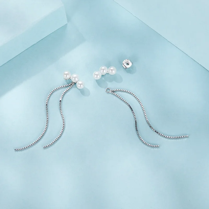 (immagine per) Orecchini con nappine in perle di conchiglia stile PANDORA - SCE1777 - Visualizza 3