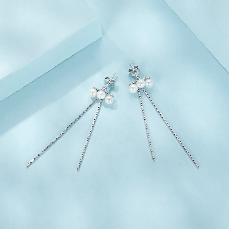 (immagine per) Orecchini con nappine in perle di conchiglia stile PANDORA - SCE1777 - Visualizza 4