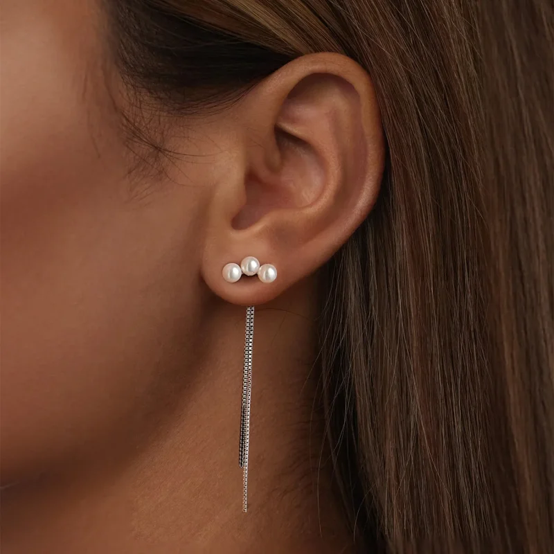 (immagine per) Orecchini con nappine in perle di conchiglia stile PANDORA - SCE1777 - Visualizza 6