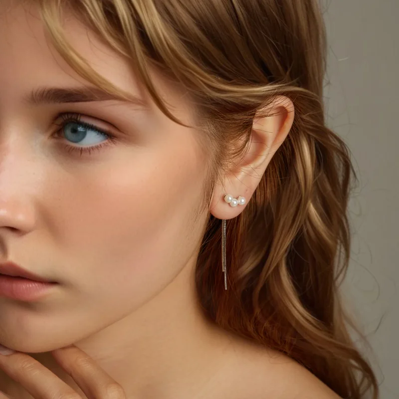 (immagine per) Orecchini con nappine in perle di conchiglia stile PANDORA - SCE1777 - Visualizza 8
