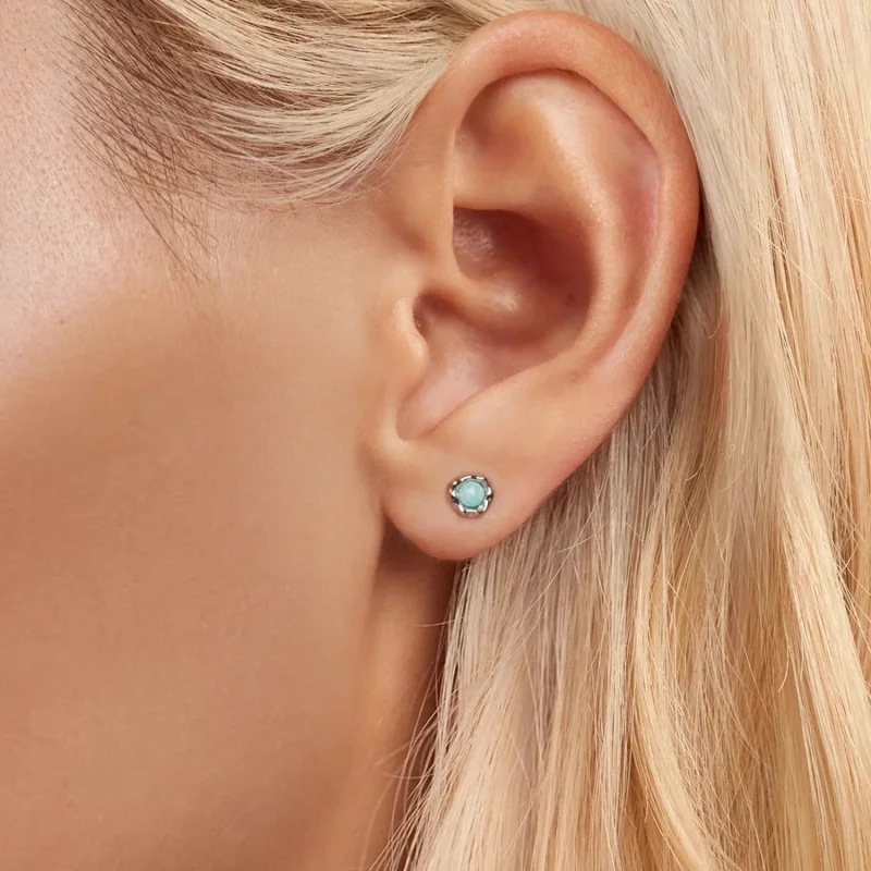 (immagine per) Orecchini in Amazzonite stile PANDORA - BSE1056 - Visualizza 5