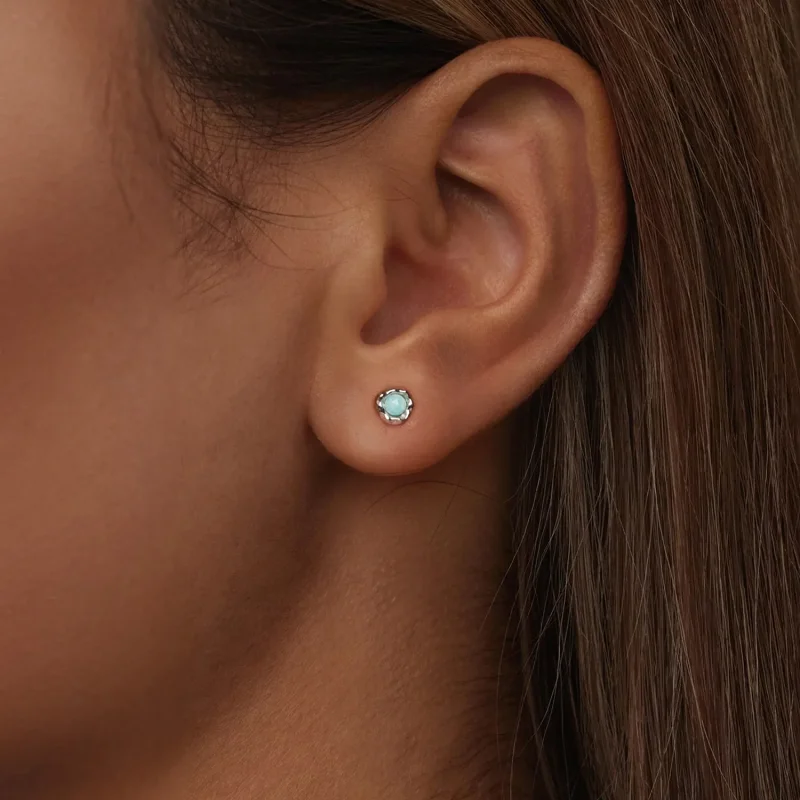 (immagine per) Orecchini in Amazzonite stile PANDORA - BSE1056 - Visualizza 6
