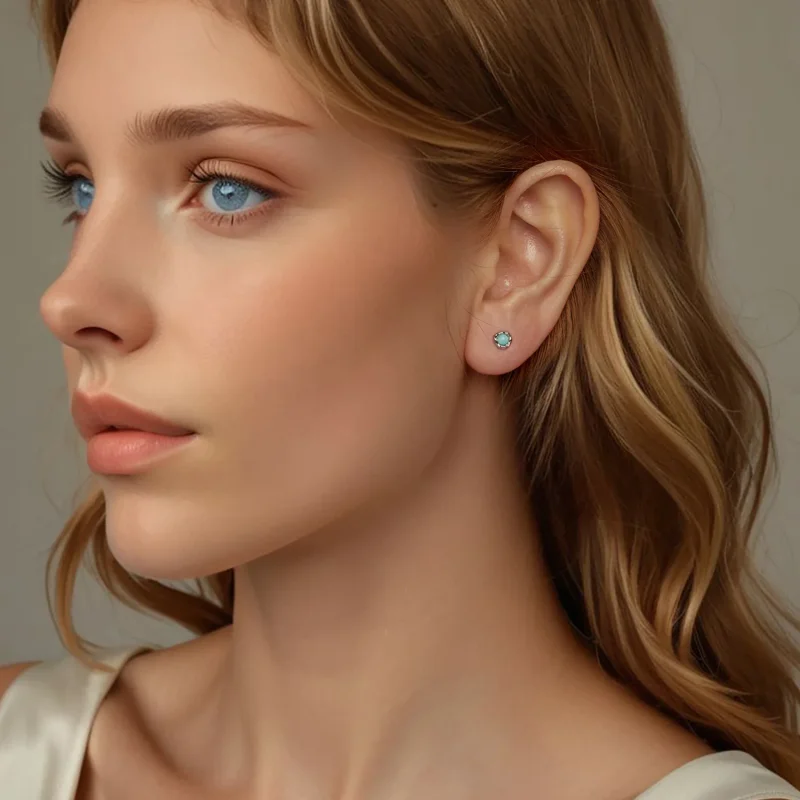 (immagine per) Orecchini in Amazzonite stile PANDORA - BSE1056 - Visualizza 7