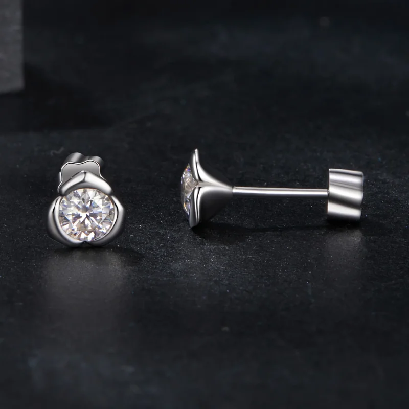 (immagine per) Orecchini Moissanite Rose in stile PANDORA (con un certificato) - MSE071 - Visualizza 4