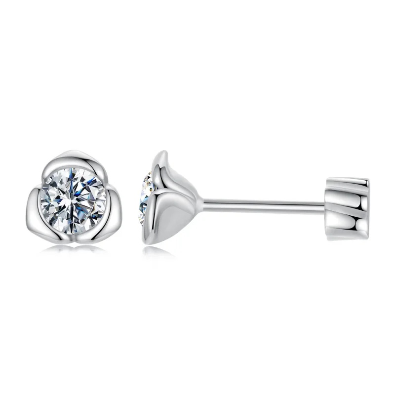 (immagine per) Orecchini Moissanite Rose in stile PANDORA (con un certificato) - MSE071