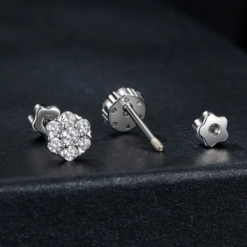 (immagine per) Orecchini Moissanite stile PANDORA (con un certificato) - MSE059 - Visualizza 2