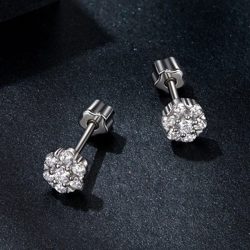 (immagine per) Orecchini Moissanite stile PANDORA (con un certificato) - MSE059 - Visualizza 3