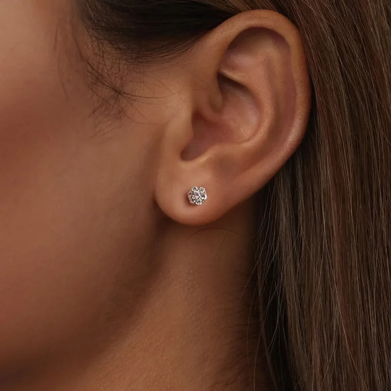 (immagine per) Orecchini Moissanite stile PANDORA (con un certificato) - MSE059 - Visualizza 6