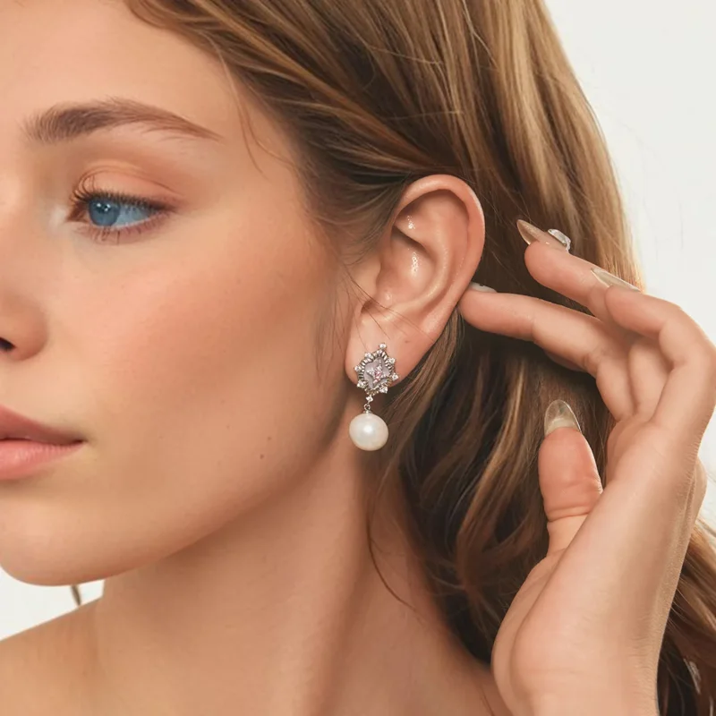 (immagine per) Orecchini PANDORA Style Starlight rosa - YIE246 - Visualizza 8