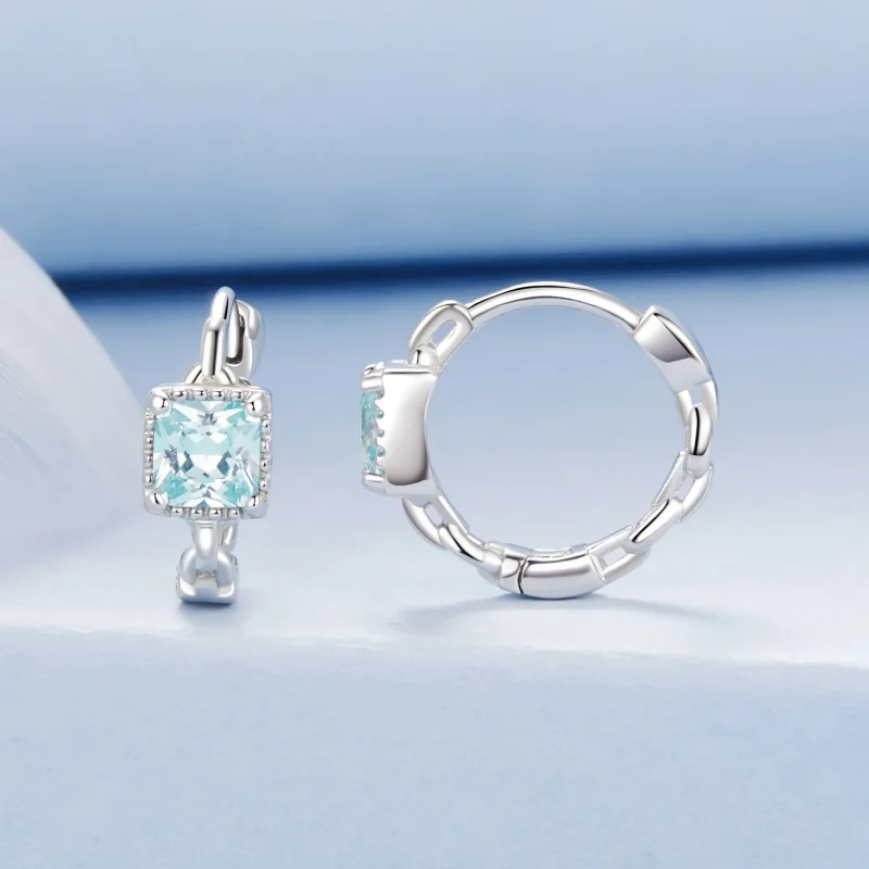 (immagine per) Orecchini quadrati stile PANDORA Navy Princess - BSE1100 - Visualizza 2
