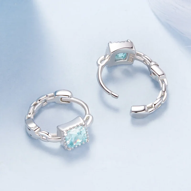 (immagine per) Orecchini quadrati stile PANDORA Navy Princess - BSE1100 - Visualizza 3