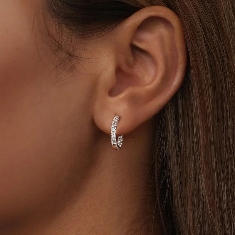 (immagine per) Orecchini scintillanti in moissanite stile PANDORA (con un certificato) - MSE060 - Visualizza 6